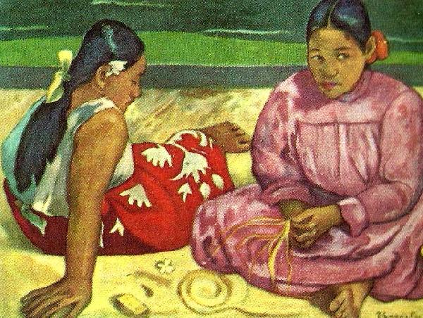 Paul Gauguin kvinnor pa stranden oil painting image